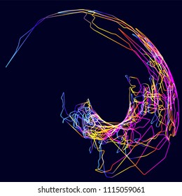 Moving colorful lines of abstract background