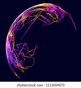 Moving colorful lines of abstract background
