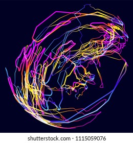 Moving colorful lines of abstract background