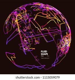 Moving colorful lines of abstract background