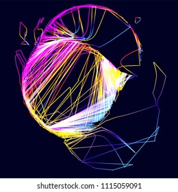 Moving colorful lines of abstract background