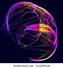 Moving colorful lines of abstract background