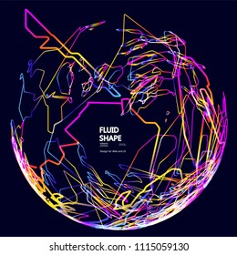 Moving colorful lines of abstract background
