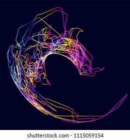 Moving colorful lines of abstract background