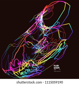 Moving colorful lines of abstract background