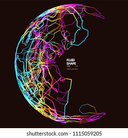 Moving colorful lines of abstract background