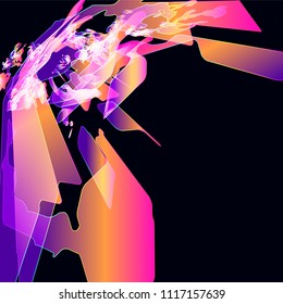 Moving colorful lines of abstract background 