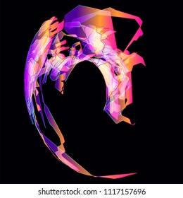 Moving colorful lines of abstract background 