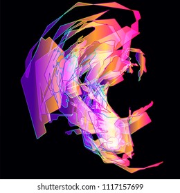 Moving colorful lines of abstract background 