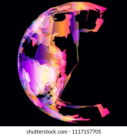 Moving colorful lines of abstract background 