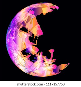 Moving colorful lines of abstract background 