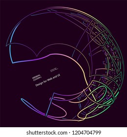 Moving colorful lines of abstract background 