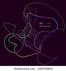 Moving colorful lines of abstract background 