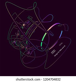 Moving colorful lines of abstract background 