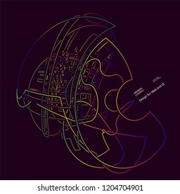 Moving colorful lines of abstract background 