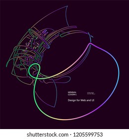 Moving colorful lines of abstract background