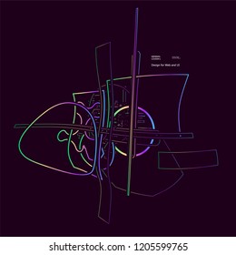 Moving colorful lines of abstract background