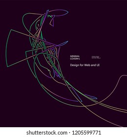 Moving colorful lines of abstract background