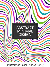 Moving colorful lines of abstract background on white background