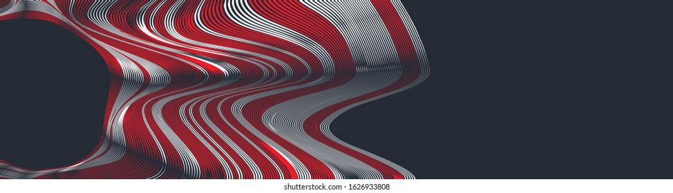 Moving colorful lines of abstract background. The illusion of perspective.