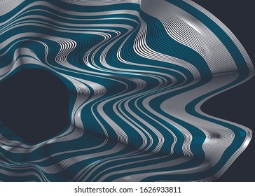 Moving colorful lines of abstract background. The illusion of perspective.