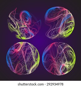 Moving colorful lines of abstract background