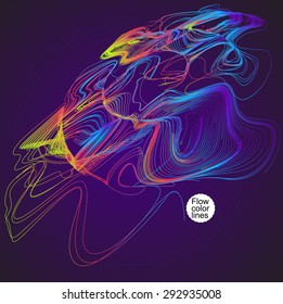 Moving colorful lines of abstract background