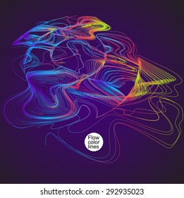 Moving colorful lines of abstract background