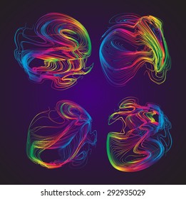 Moving colorful lines of abstract background