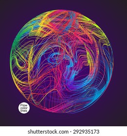 Moving colorful lines of abstract background