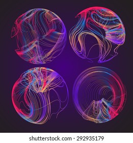 Moving colorful lines of abstract background