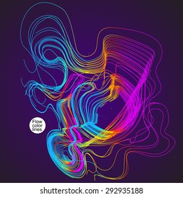Moving colorful lines of abstract background