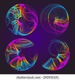 Moving colorful lines of abstract background