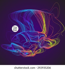 Moving colorful lines of abstract background