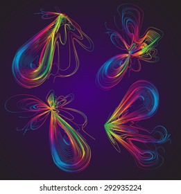 Moving colorful lines of abstract background