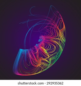 Moving colorful lines of abstract background