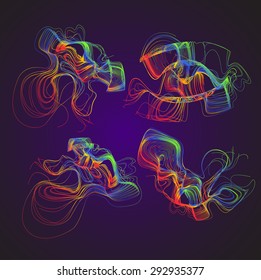 Trasladando líneas coloridas de fondo abstracto