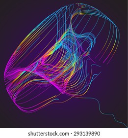 Moving colorful lines of abstract background