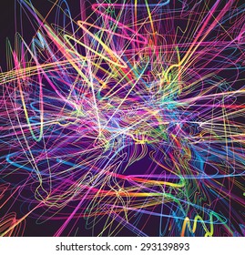 Moving colorful lines of abstract background