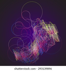 Moving colorful lines of abstract background