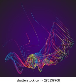 Moving colorful lines of abstract background
