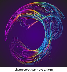 Moving colorful lines of abstract background