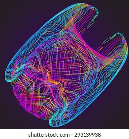 Moving colorful lines of abstract background