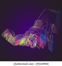 Moving colorful lines of abstract background