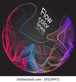 Moving colorful lines of abstract background