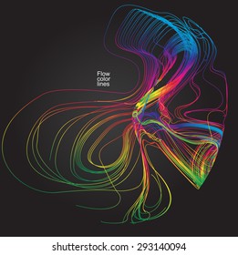 Moving colorful lines of abstract background