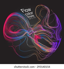 Moving colorful lines of abstract background
