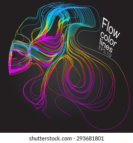 Moving colorful lines of abstract background
