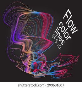 Moving colorful lines of abstract background
