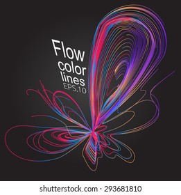 Moving colorful lines of abstract background